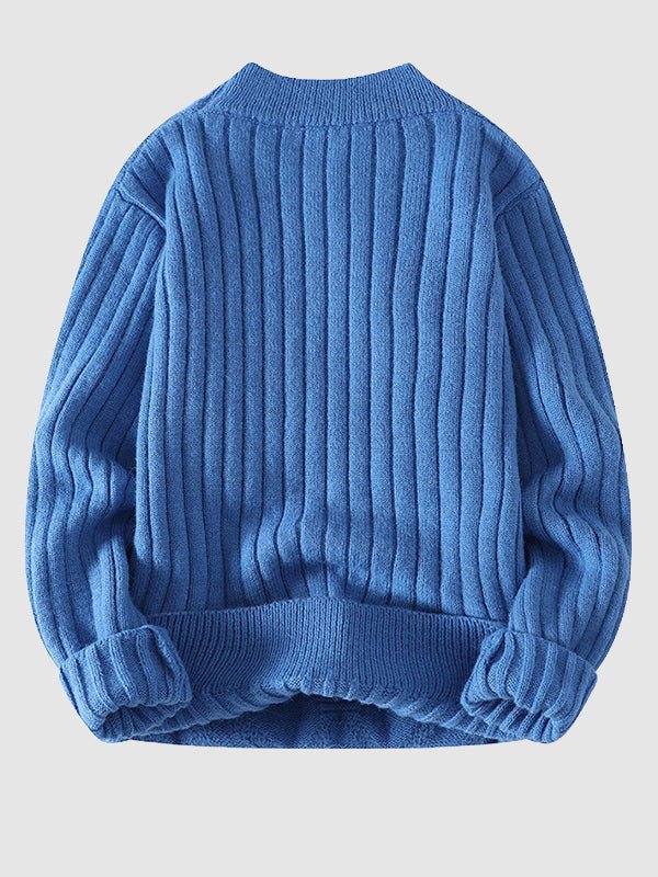 Comfortable men's cable knit pullover sweater, ideal everyday knitwear for stylish warmth.