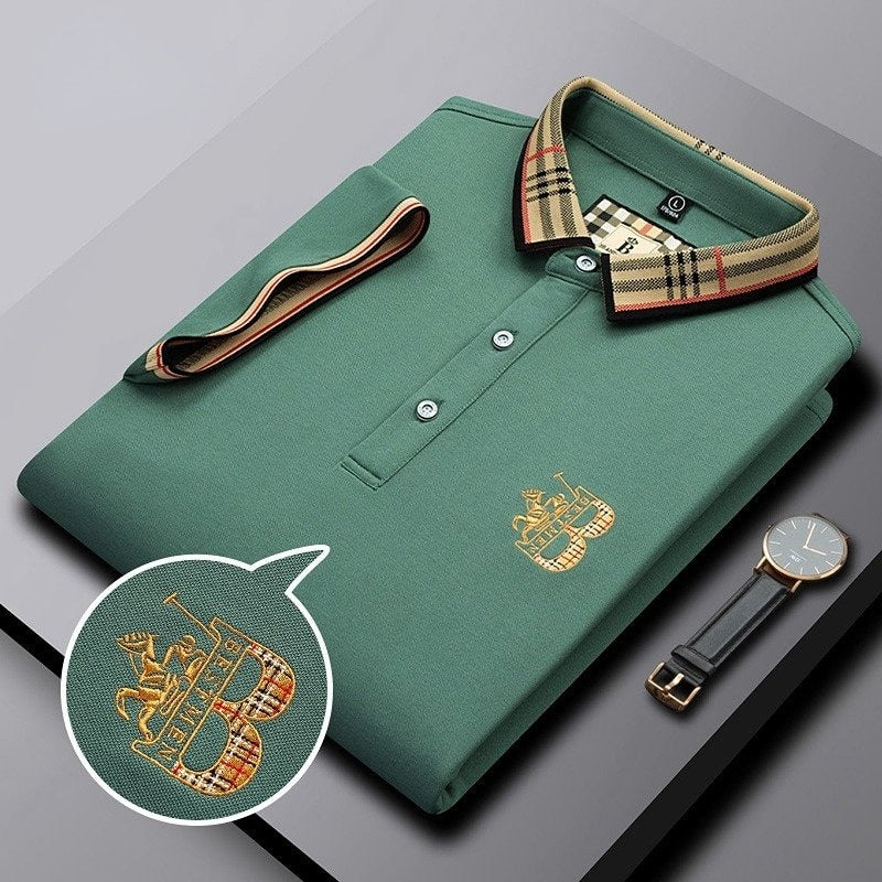 Stylish men's short sleeve polo shirt in a classic fit, perfect for smart casual fashion & comfort.