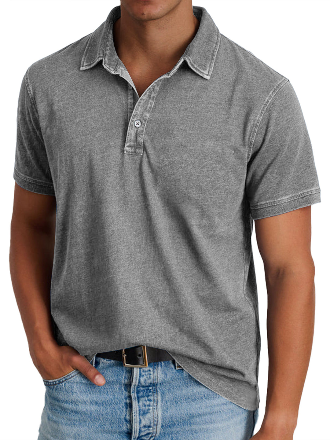 Versatile men's classic fit polo shirt, comfortable for everyday wear.