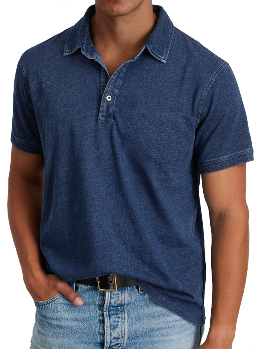 Heritage style men's collared polo, a refined look for any occasion.