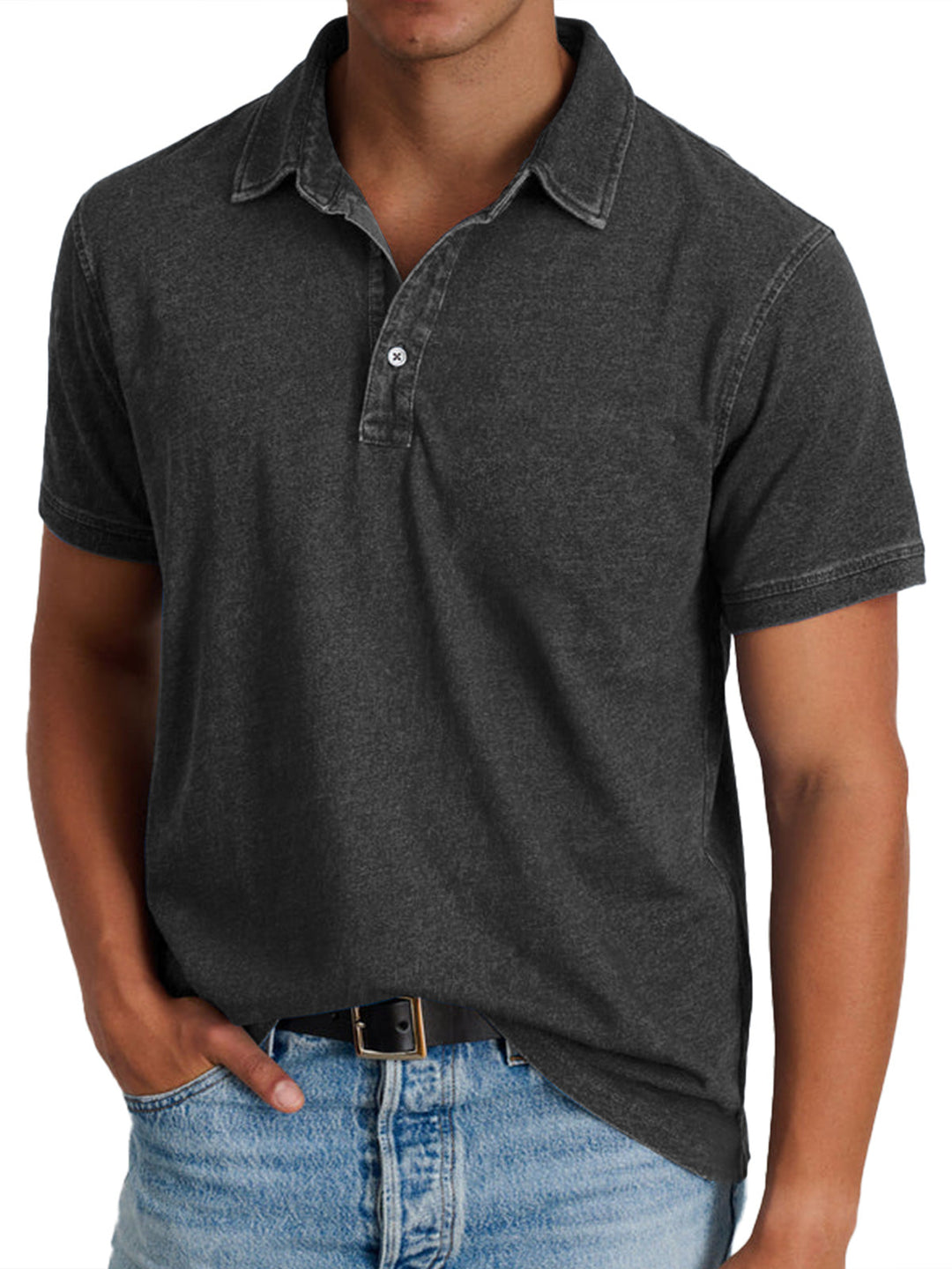 Smart casual men's polo shirt, classic design, comfortable and versatile.