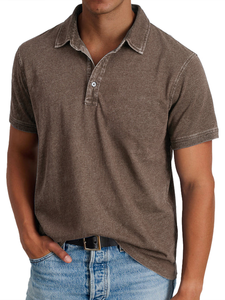 Everyday men's refined polo, heritage design with a button placket.