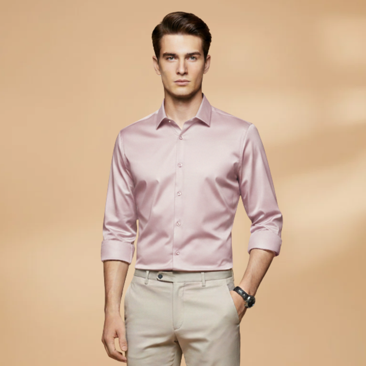 Men's casual top, classic long sleeve button-down shirt in comfortable fabric for versatile fashion.