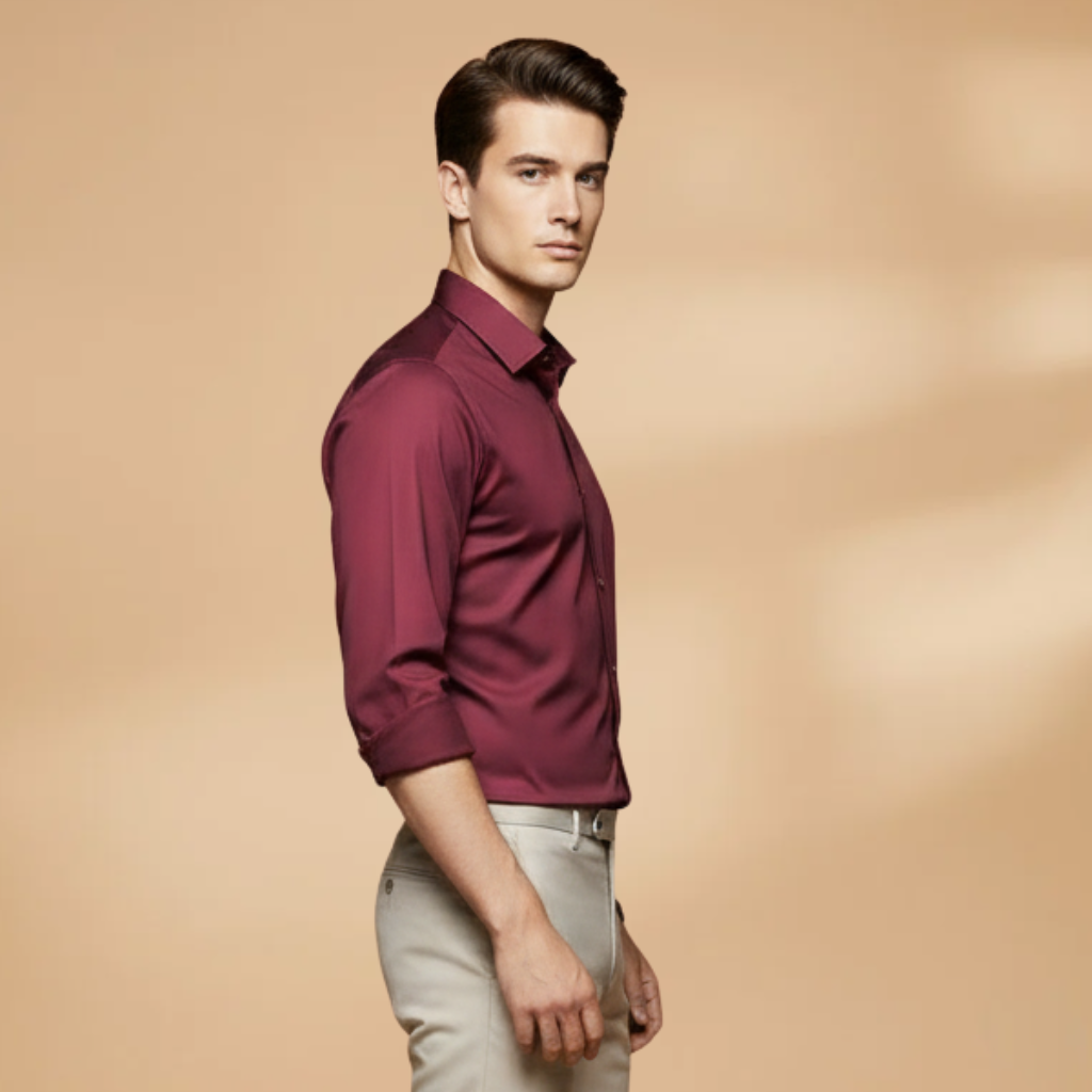 Versatile men's long sleeve button-down shirt, a classic style essential for modern mens fashion.