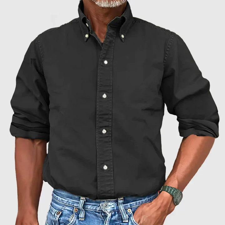 Comfortable men's long-sleeve button-down, a classic style staple for modern men's fashion.