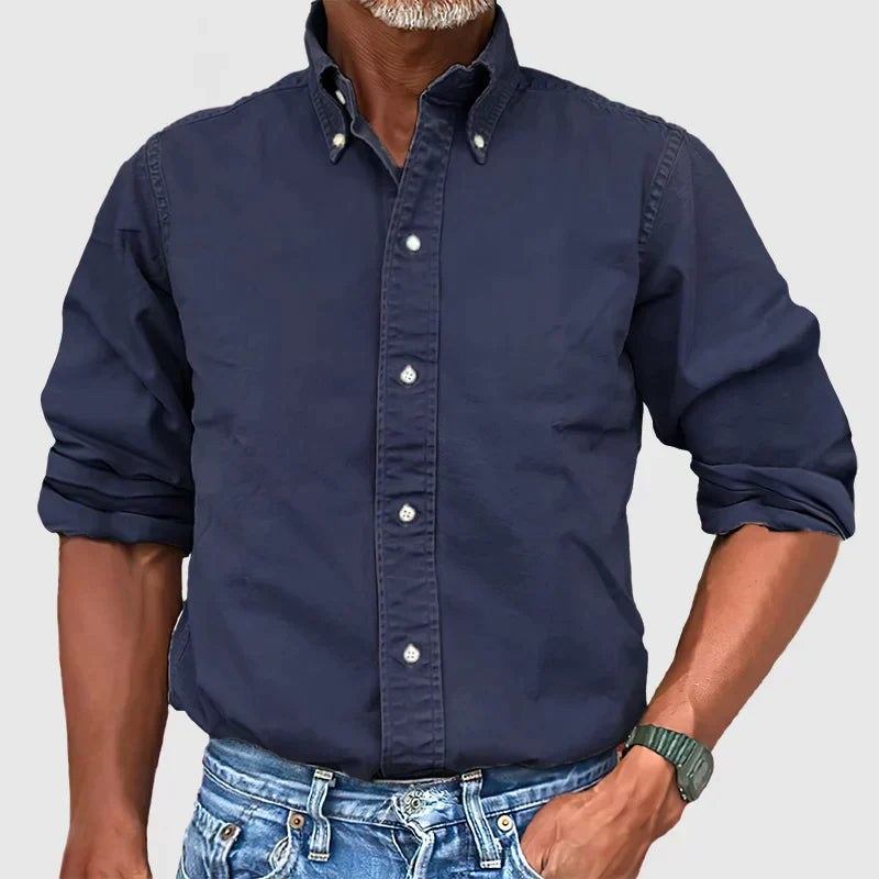 Elegant men's long-sleeve button-down, a timeless piece for any man's formal or casual wardrobe.
