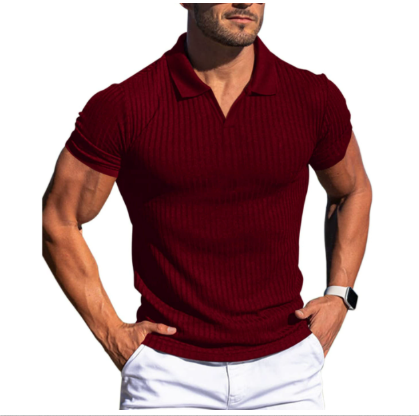 Men's short sleeve polo shirt, classic design for summer and everyday comfort. A timeless men's casual top.