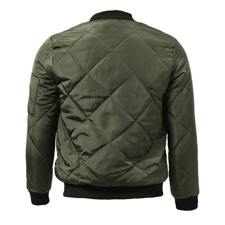 Stylish men's quilted bomber jacket. A versatile fall/winter outerwear piece for everyday casual elegance.