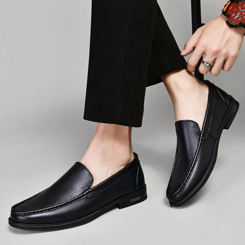 Lightweight men's slip-on loafers, comfortable classic shoes for effortless walking.