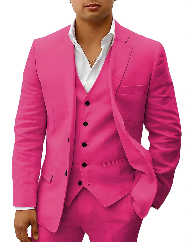 Professional men's classic three-piece suit, perfect for business formal and sophisticated event attire.