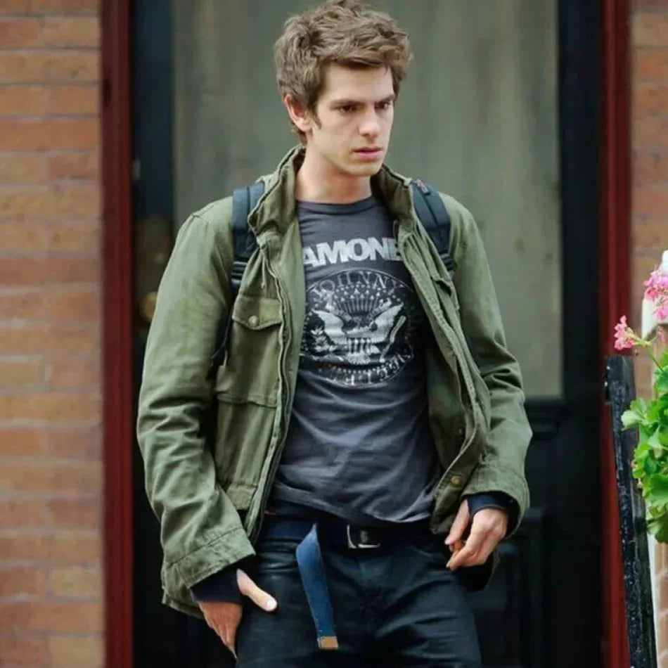 Men's classic field jacket, vintage military-inspired design. Adjustable, perfect fall/spring casual outerwear.