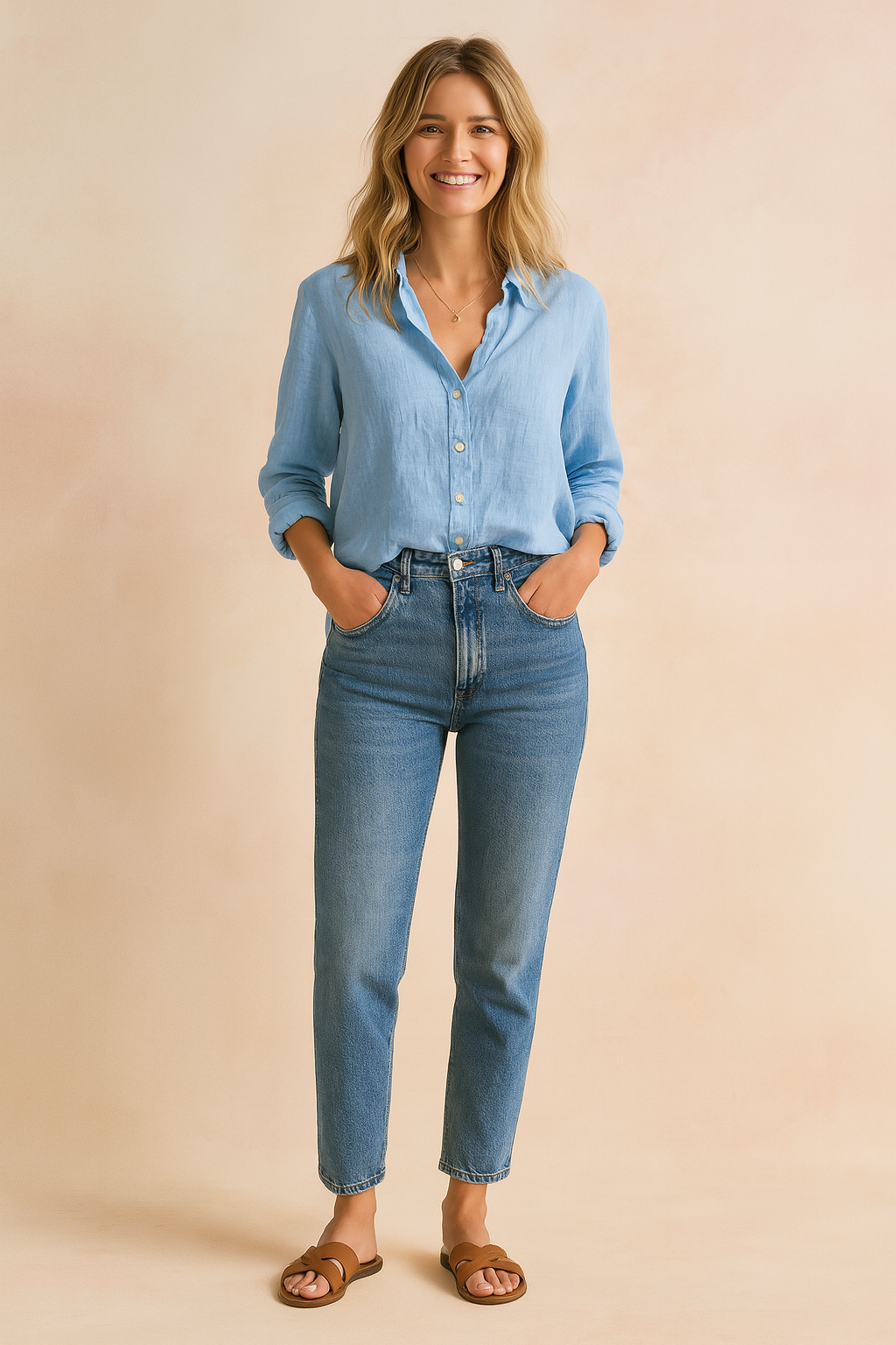 Elegant women's button-up top, casual long sleeve blouse for versatile everyday fashion.