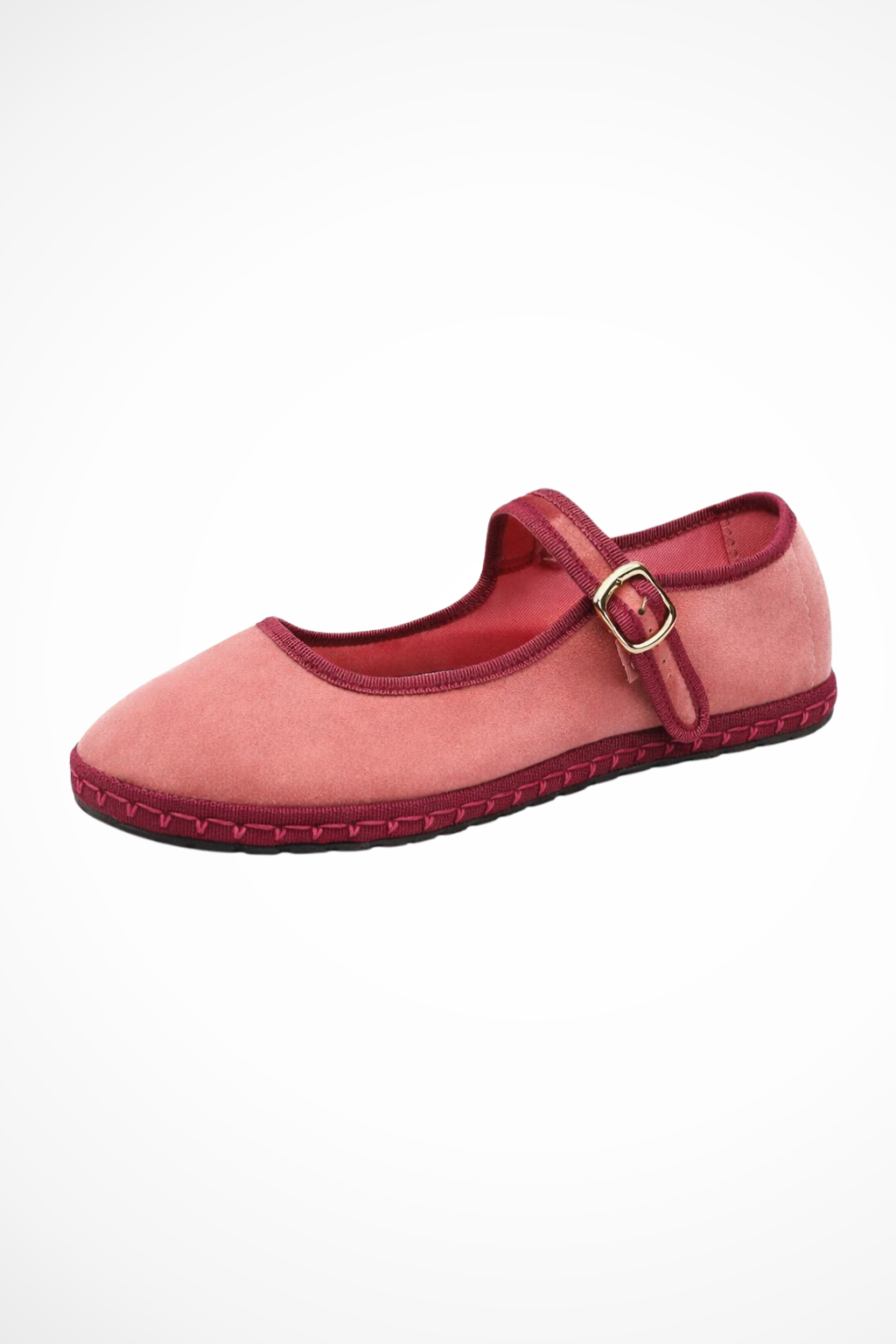 Comfortable low heel women's Mary Jane shoes with a stylish round toe and buckle strap.