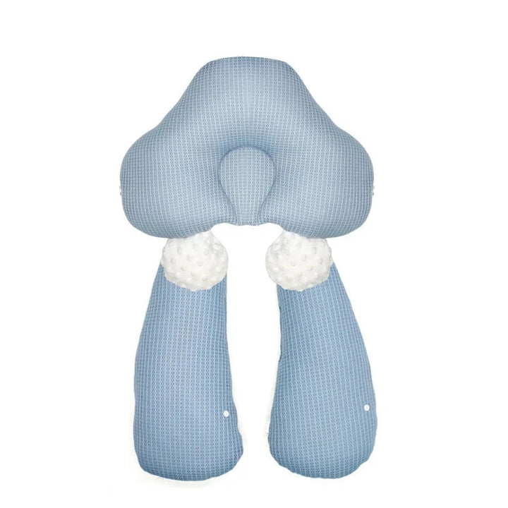 High-angle view of the infant sleep cuddle nest, emphasizing its ergonomic shape.