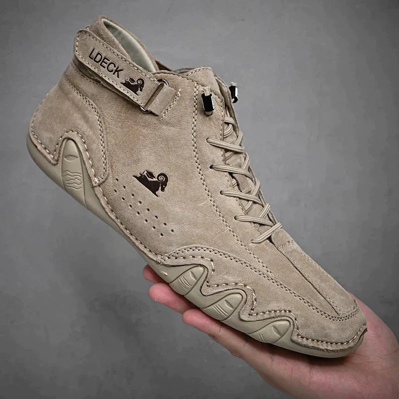 Closeup of non-slip grip on the sole of a unisex waterproof barefoot shoe.