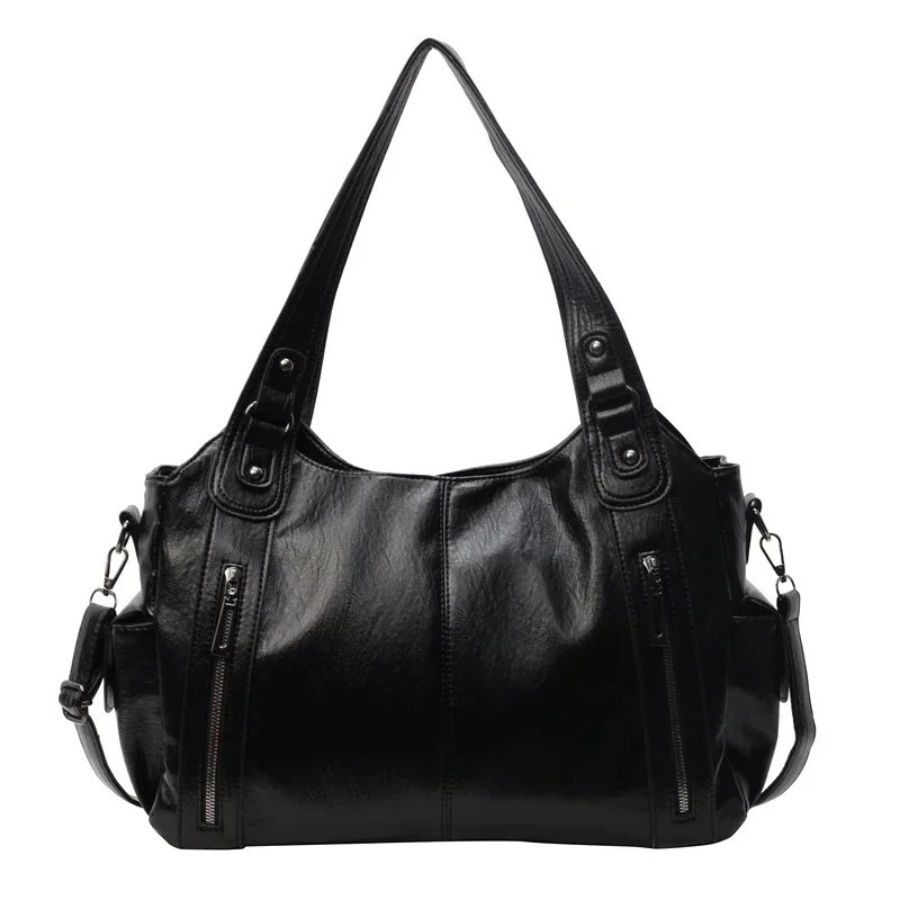 Women's espresso shoulder bag, ideal for work or leisure, durable vegan leather