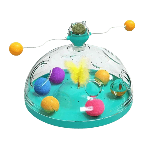 Interactive cat puzzle toy for mental stimulation, suitable for kittens & adult cats. Promotes pet enrichment.