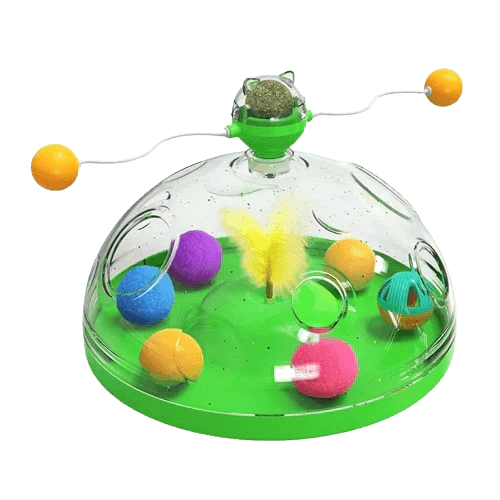 Pet's interactive cat puzzle toy provides mental stimulation, enrichment & fun for active cats. Multi-colored.