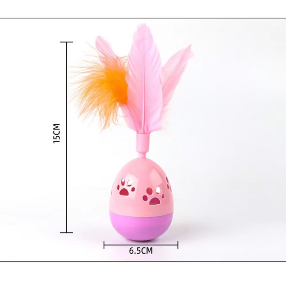 Feather cat toy ball for active kittens, provides mental stimulation & exercise.