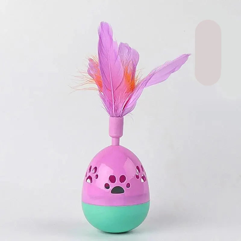 Fun feather ball cat toy, designed for stimulating pet play and exercise.