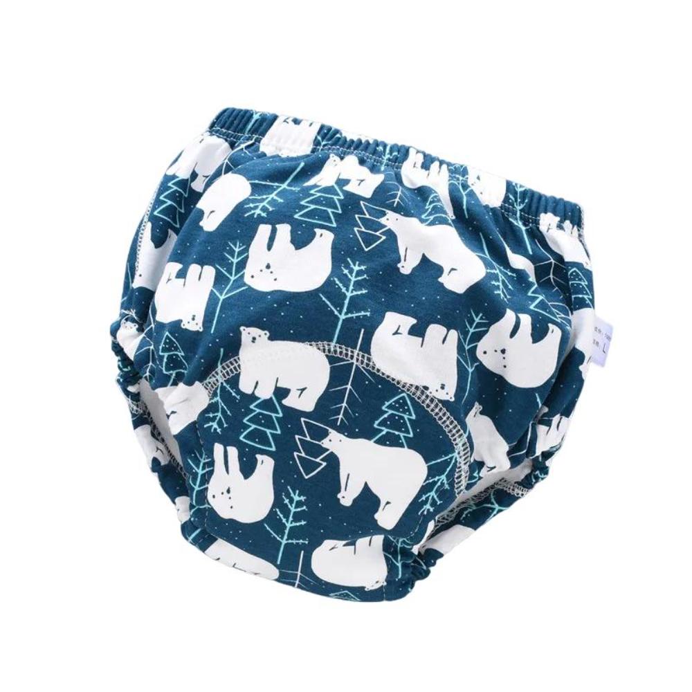 Close-up of soft, leak-proof reusable baby swim diaper. Cotton blend for comfortable infant swimwear.