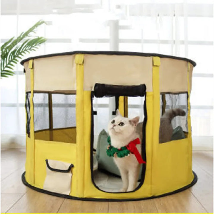 Comfortable unisex pet dog tent for indoor & outdoor use. Foldable & portable pet house for cats & small dogs.