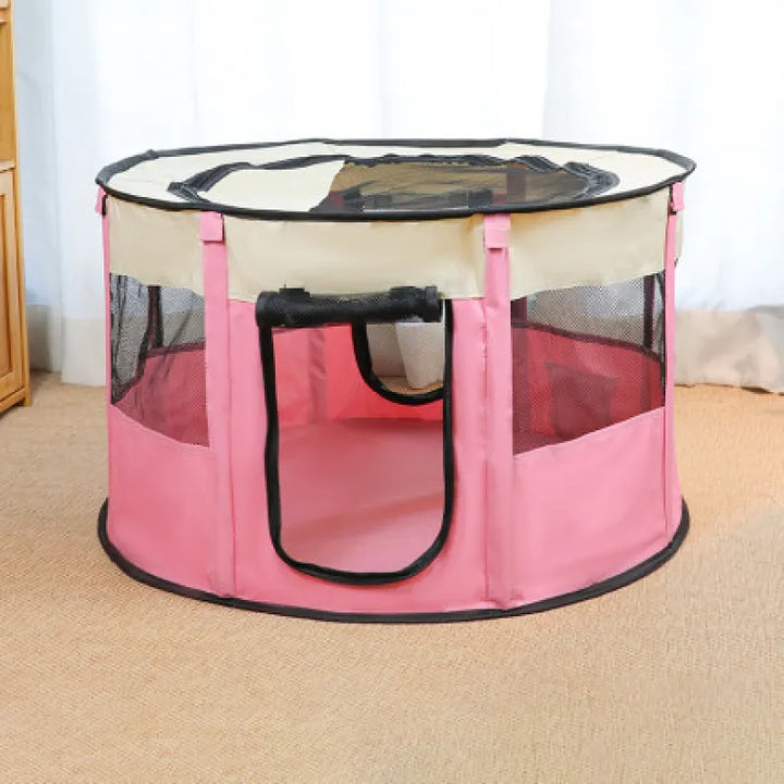 Portable dog tent for travel, a foldable pet accessory for indoor & outdoor comfort. Great for cats & small dogs.