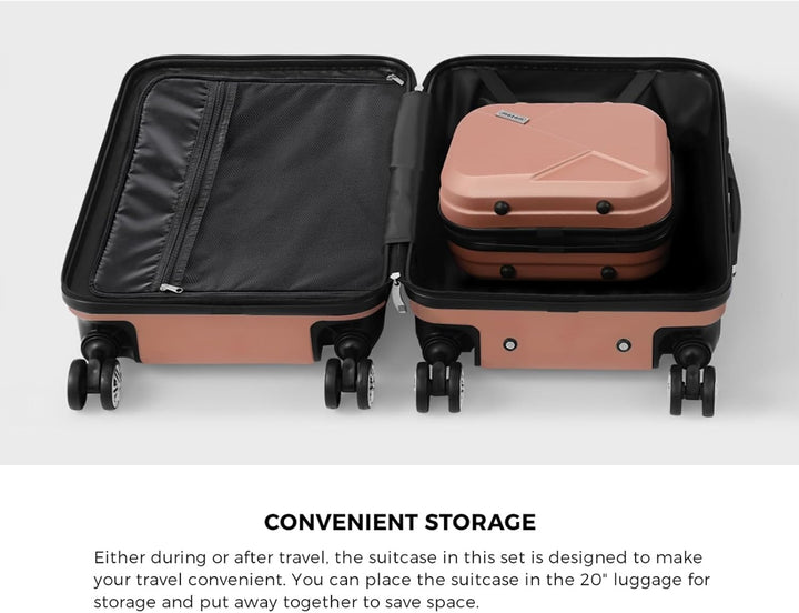 Modern JetTrek carry-on luggage set, perfect for weekend trips. Features smooth 360-degree spinner wheels.