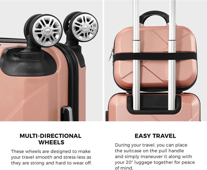 Durable JetTrek 2-piece carry-on travel bag set with telescopic handle & secure TSA-approved lock.