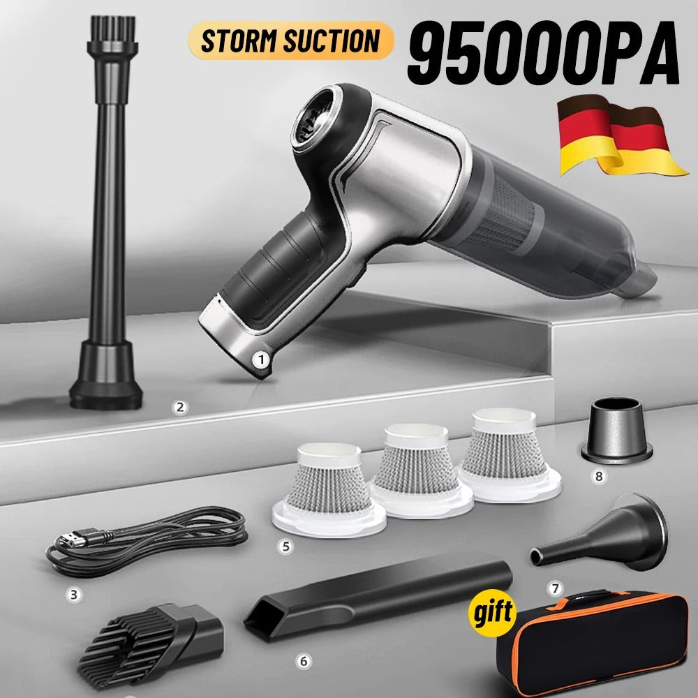 Universal cordless car vacuum with a powerful brushless motor for efficient vehicle interior cleaning & detailing.