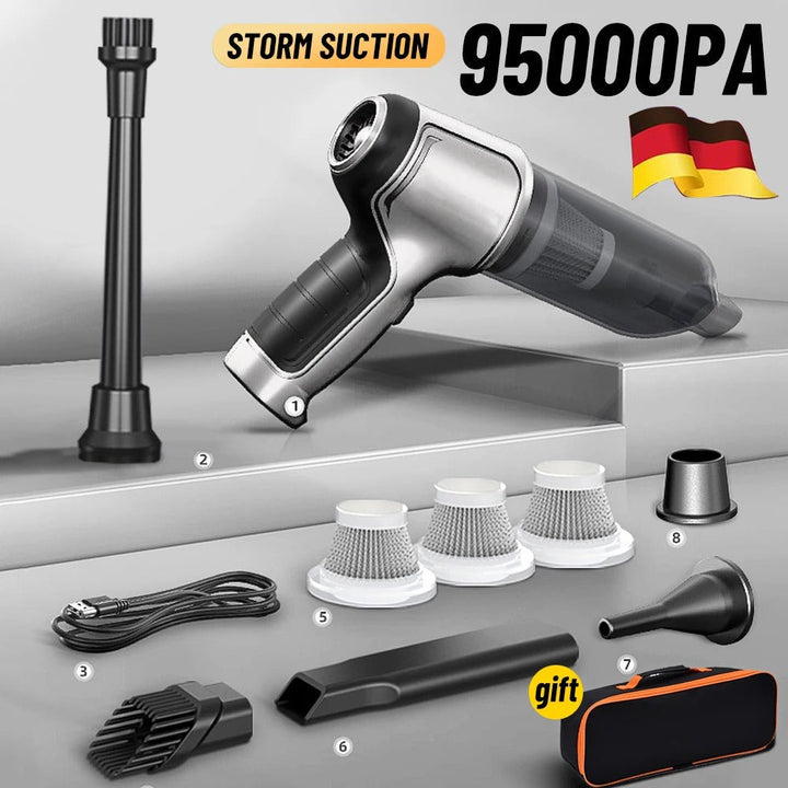 Universal cordless car vacuum with a powerful brushless motor for efficient vehicle interior cleaning & detailing.