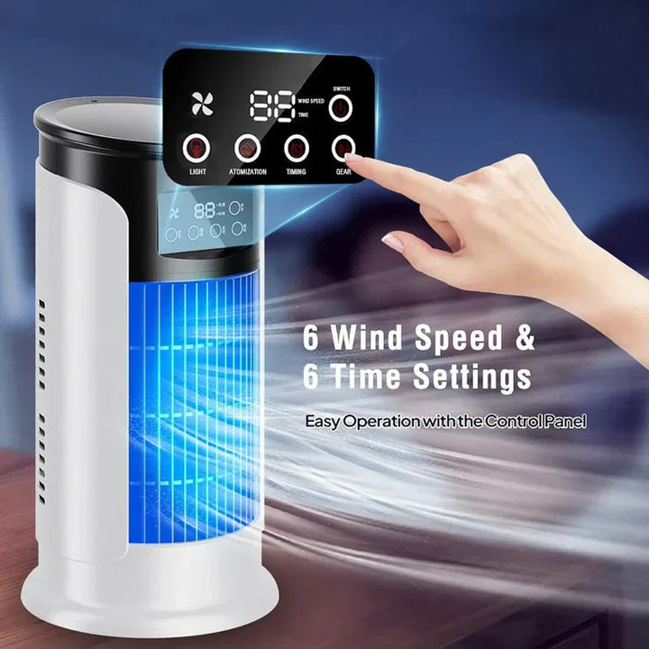Multifunctional portable AC: room cooler, humidifier, & energy-efficient personal cooling for home comfort.