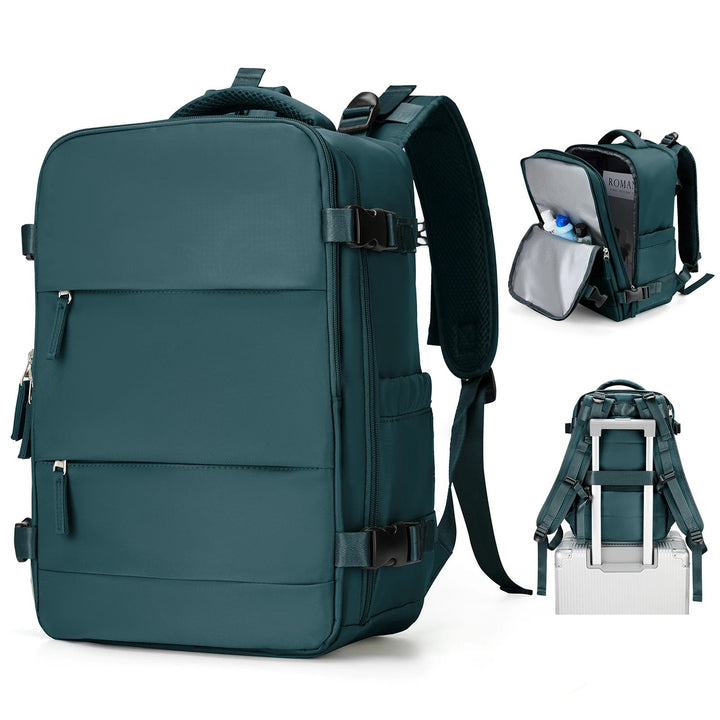 Lightweight unisex carry-on travel backpack for weekend trips. Compact design ensures organized travel for men & women.