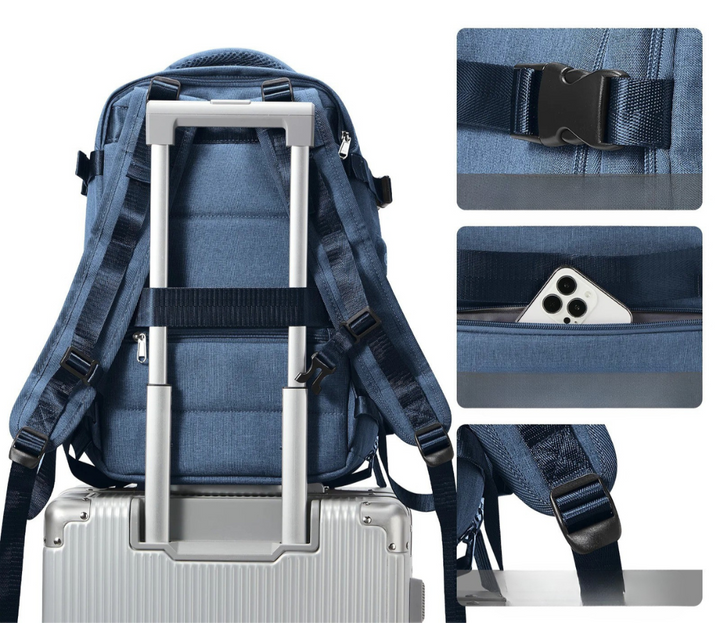 Practical unisex compact travel backpack, ideal for daily commute. Organized compartments for school, work & essentials.