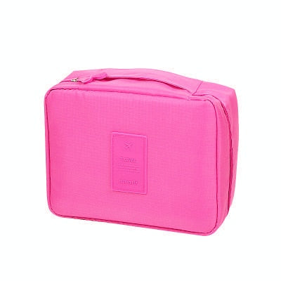 Portable beauty accessory: women's waterproof makeup travel organizer, floral pattern.