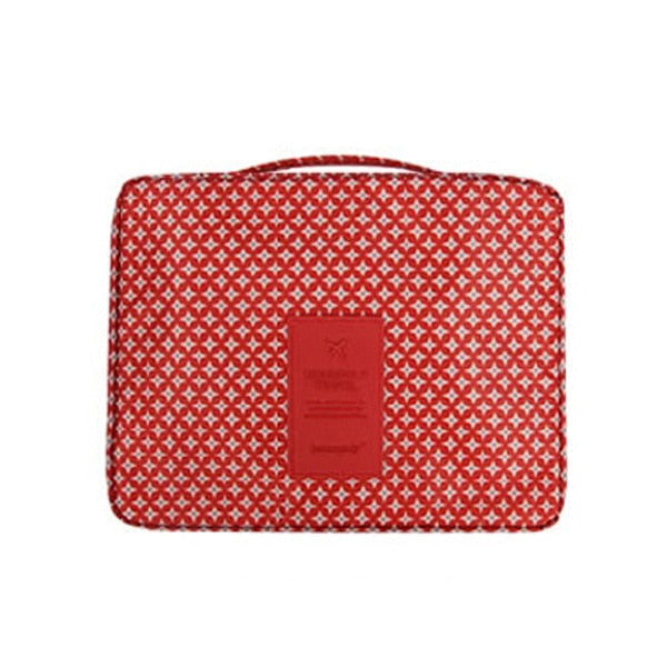 Compact and waterproof women's makeup organizer with a mini cosmetic storage case.
