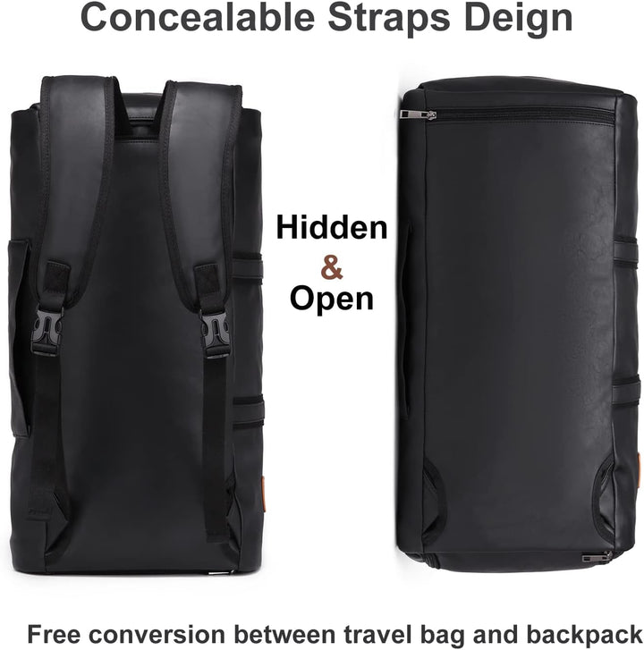 Organized interior pockets of the convertible duffel bag for small items, cables, and toiletries.