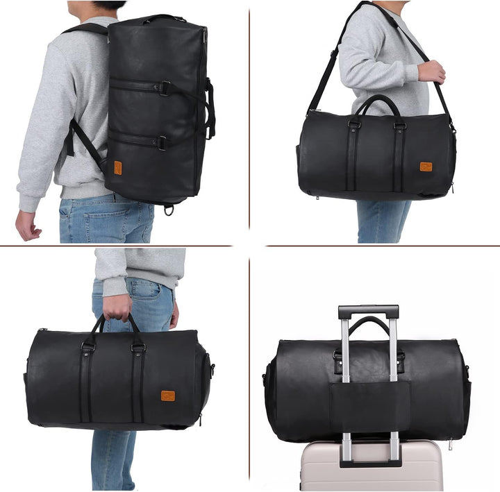 Spacious garment bag interior with wrinkle-free suit compartment for organized business travel.