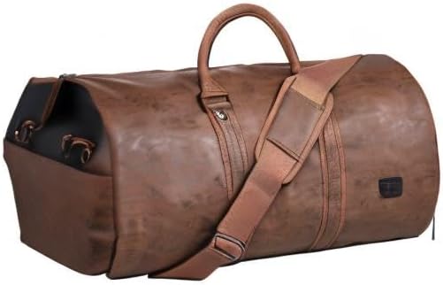 Packed convertible garment duffel bag with suit & shirts, ready for a wrinkle-free business trip.