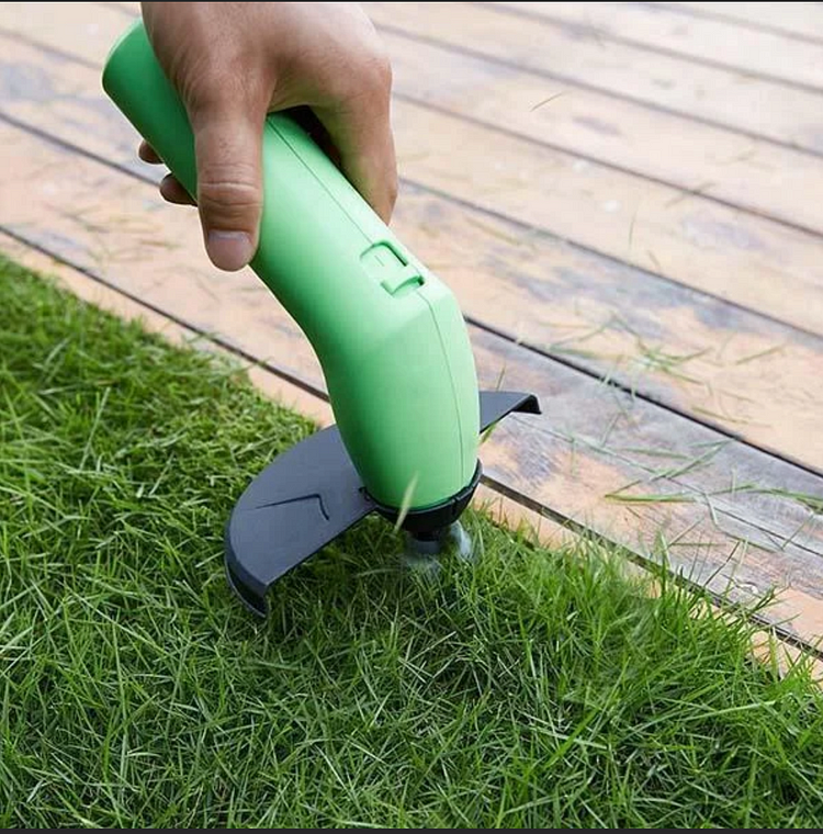 Lightweight cordless mini grass trimmer for effortless lawn edges. Essential garden tool for detailed yard care.