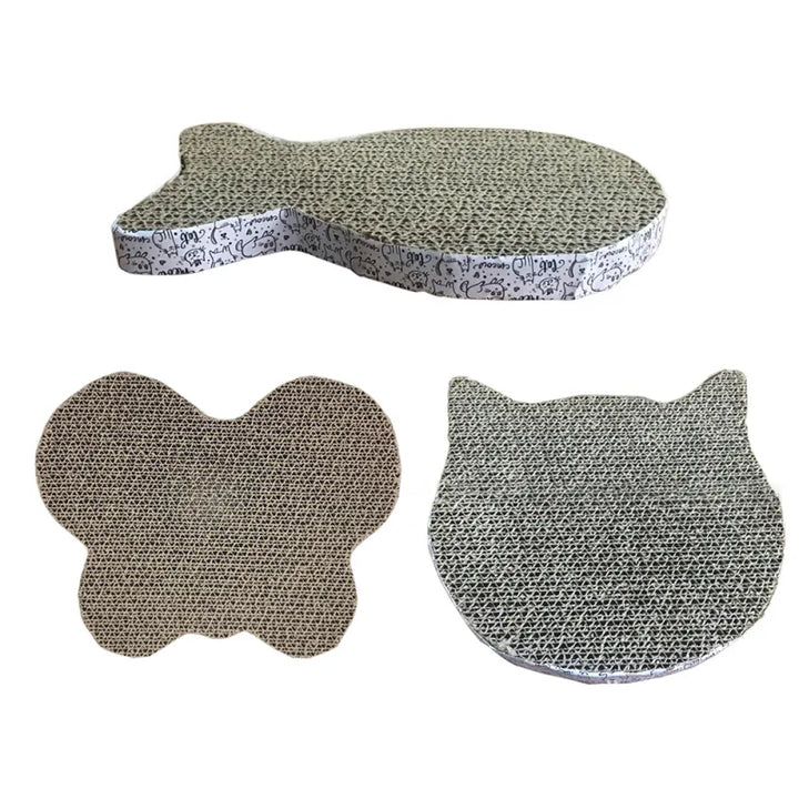 Versatile corrugated cardboard cat scratching mat for indoor cats. Doubles as an interactive toy & furniture protector.