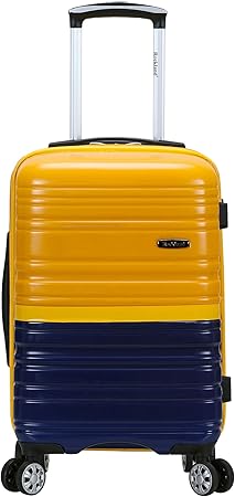 Cotton Candy hardside carry-on luggage. Lightweight, expandable for short trips. Unisex travel bag with spinner wheels.