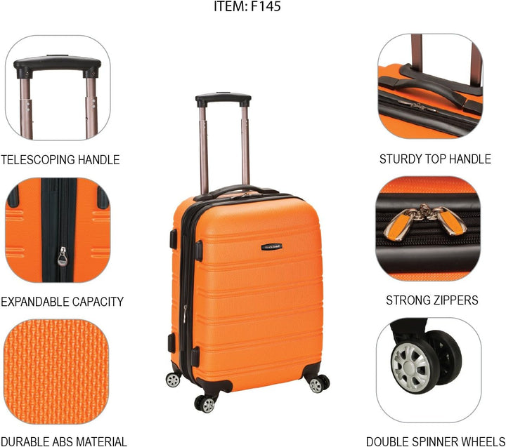 Unisex travel bag: Cotton Candy hardside carry-on luggage. Expandable, lightweight, with spinner wheels for easy travel.