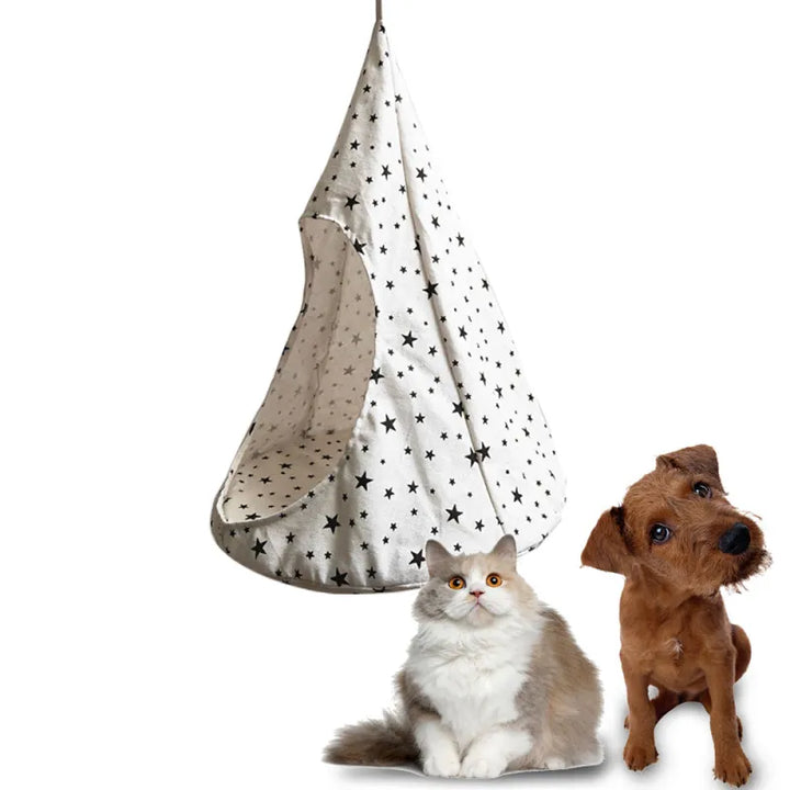 Comfortable cat hammock bed provides a cozy sleeping cave, ideal pet haven for any feline.