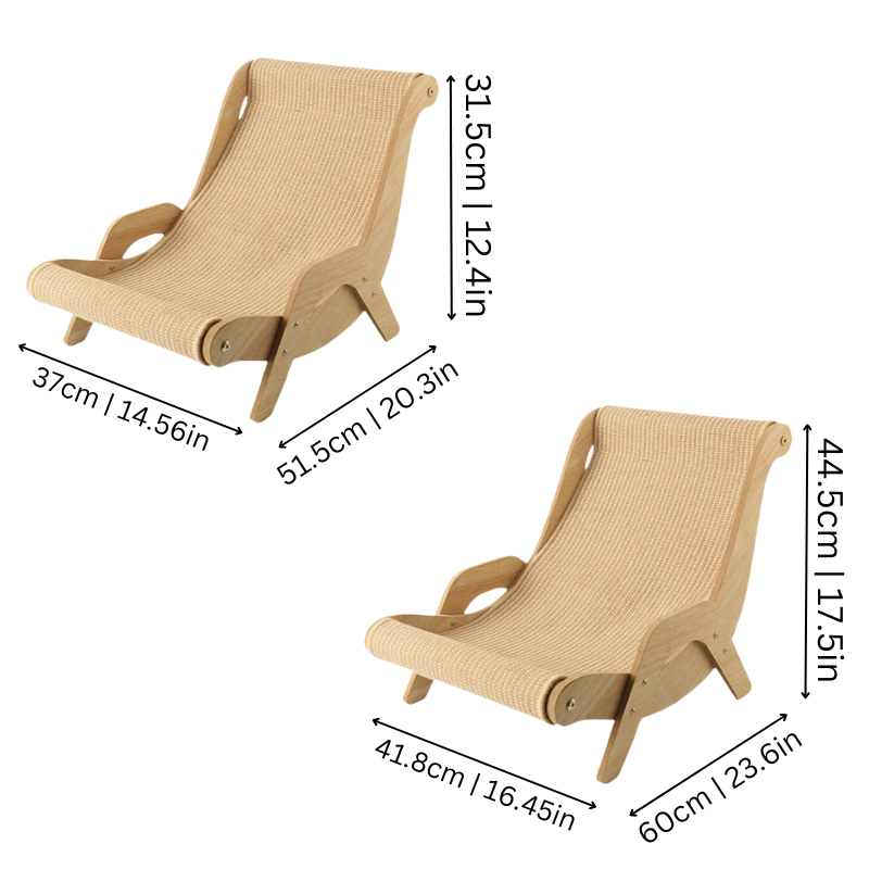 Stylish pet lounger & sisal cat scratcher provides comfort for small/large cats; a functional pet accessory.