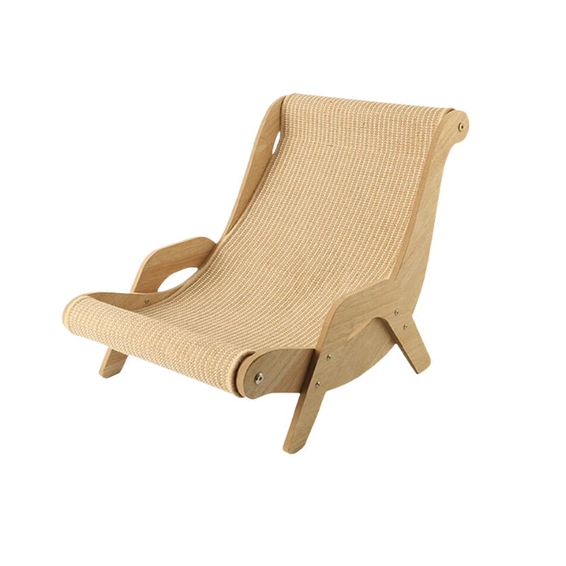 Modern cat bed and sisal scratcher chair, durable cat furniture designed as a comfy pet lounger. Home decor friendly.
