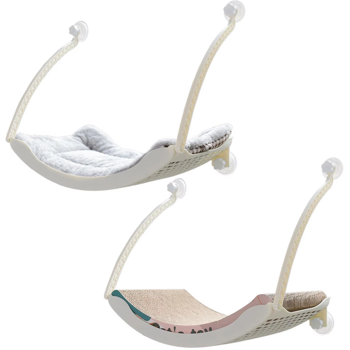 Stylish cat window bed, stable suction cup design for pet furniture that saves floor space.