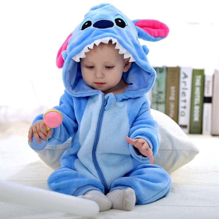 Fun animal sleepwear for children. Cuddly kids romper with soft fabric for cozy, joyful sleep.