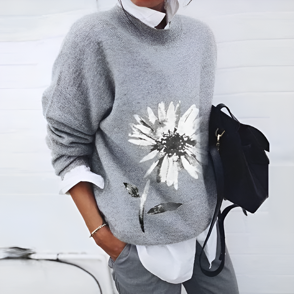 Casual women's knitwear, a comfortable acrylic sweater for cold weather.