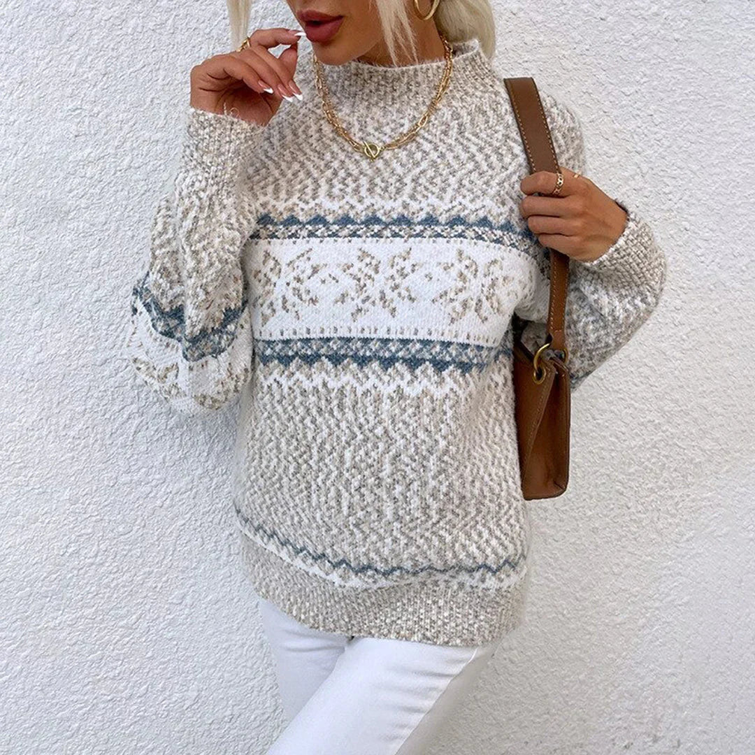 Casual long-sleeve 'Women's Knitted Christmas Sweater', a festive pullover for cozy winter fashion.
